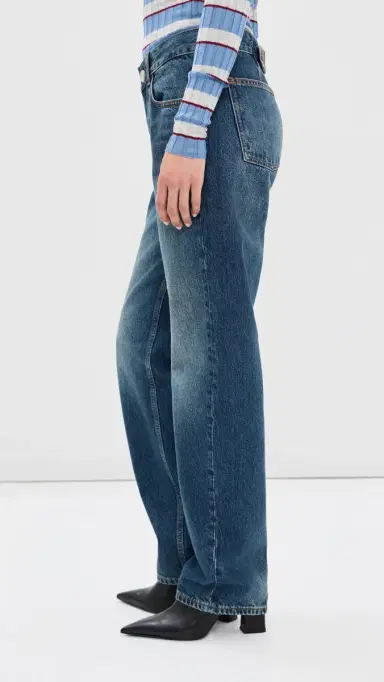 Brandon Maxwell The Beau Classic Buckle Jeans Indigo 26 | Thumbnail 4 Brandon Maxwell The Beau Classic Buckle Jeans Indigo 26 | Thumbnail 4