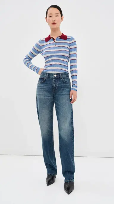 Brandon Maxwell The Beau Classic Buckle Jeans Indigo 26 | Thumbnail 5 Brandon Maxwell The Beau Classic Buckle Jeans Indigo 26 | Thumbnail 5