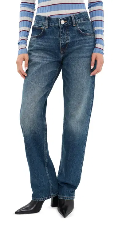 Brandon Maxwell The Beau Classic Buckle Jeans Indigo 26 | Thumbnail 1 Brandon Maxwell The Beau Classic Buckle Jeans Indigo 26 | Thumbnail 1