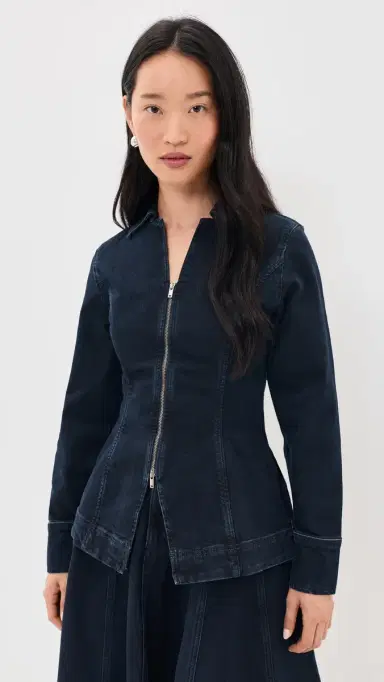 ALIGNE Tilly Denim Zip Jacket Blue Black | Thumbnail 2 ALIGNE Tilly Denim Zip Jacket Blue Black | Thumbnail 2
