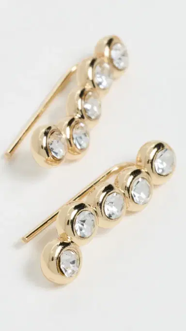 BaubleBar Crystal Crawler Earrings Clear One Size | Thumbnail 4