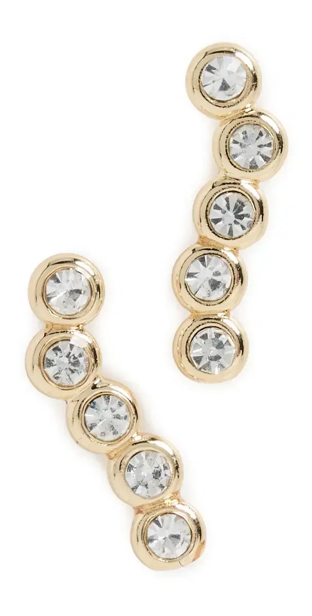 BaubleBar Crystal Crawler Earrings Clear One Size