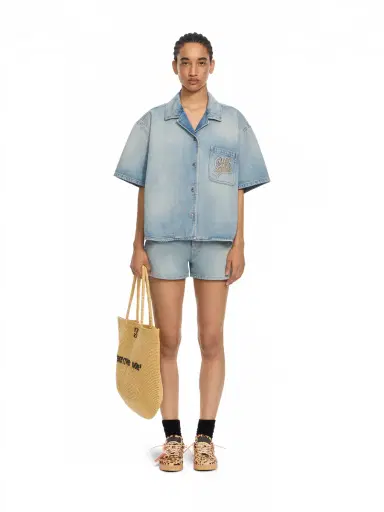 Off-White College Patch Denim S/S Shirt | Thumbnail 2 Off-White College Patch Denim S/S Shirt | Thumbnail 2