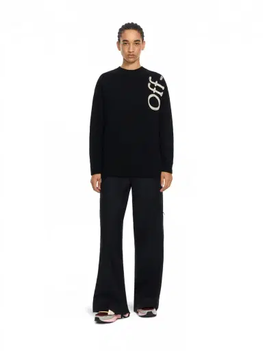 Off-White Vertical Bookish Logo Knit Crewneck | Thumbnail 2 Off-White Vertical Bookish Logo Knit Crewneck | Thumbnail 2