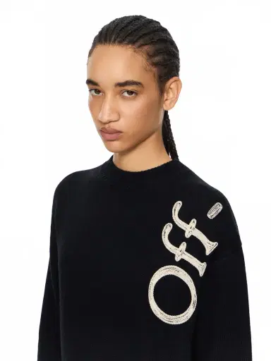 Off-White Vertical Bookish Logo Knit Crewneck | Thumbnail 5 Off-White Vertical Bookish Logo Knit Crewneck | Thumbnail 5