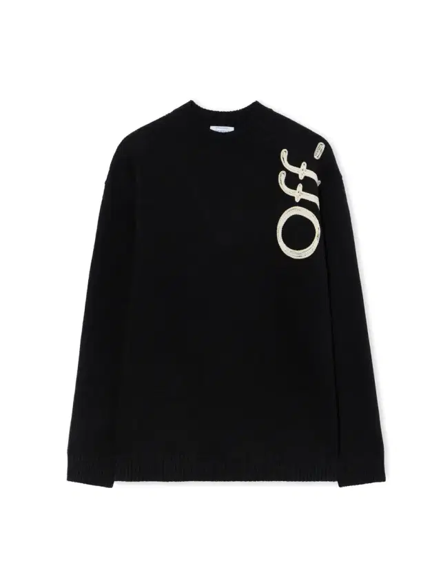 Off-White Vertical Bookish Logo Knit Crewneck