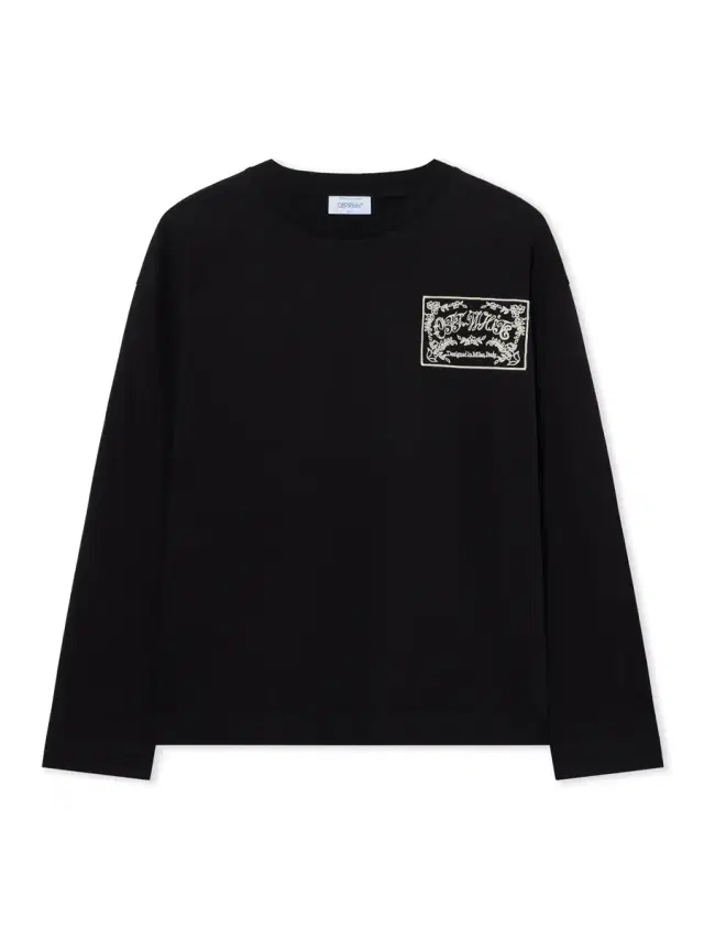 Off-White Embroidered Paisley Logo Long Sleeve T-Shirt