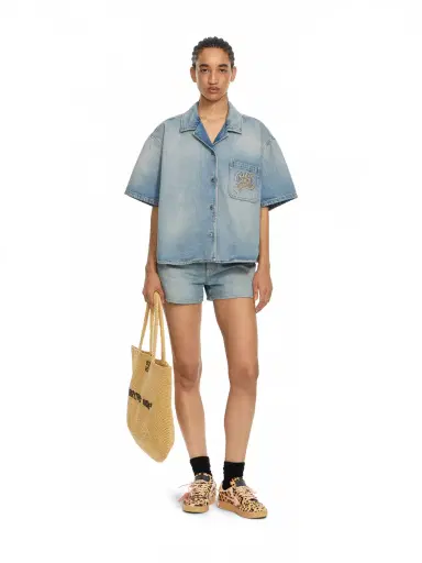 Off-White College Patch Denim Shorts | Thumbnail 2 Off-White College Patch Denim Shorts | Thumbnail 2