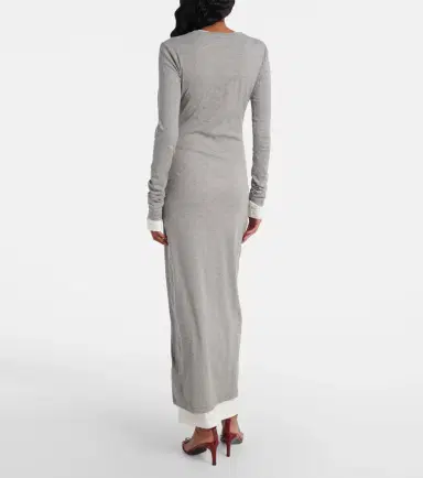 Jil Sander Layered cotton jersey maxi dress | Thumbnail 3
