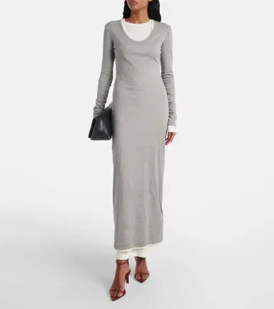 Jil Sander Layered cotton jersey maxi dress | Thumbnail 6