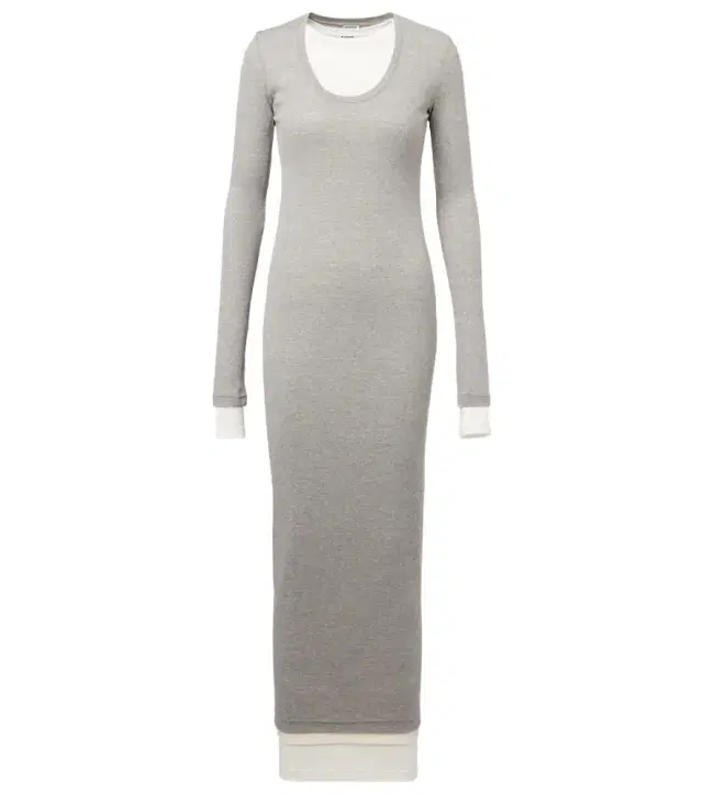 Jil Sander Layered cotton jersey maxi dress