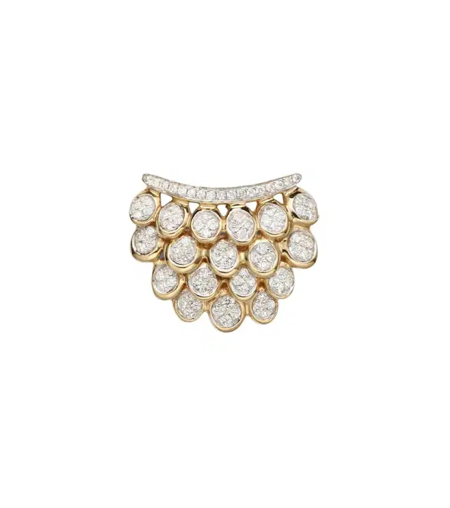 Blossom 14kt gold single earring with diamonds
