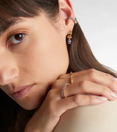 Spinelli Kilcollin Ombré sterling silver and 18kt yellow gold ear cuff with sapphires | Thumbnail 3