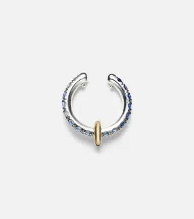 Spinelli Kilcollin Ombré sterling silver and 18kt yellow gold ear cuff with sapphires | Thumbnail 4
