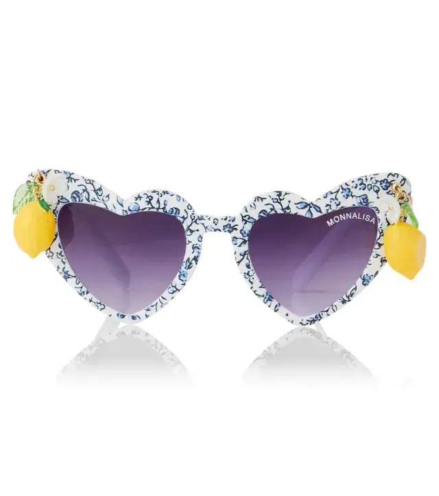 Monnalisa Appliqué printed heart-shaped sunglasses