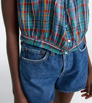 Doen Dôen Theo plaid cotton voile top | Thumbnail 6
