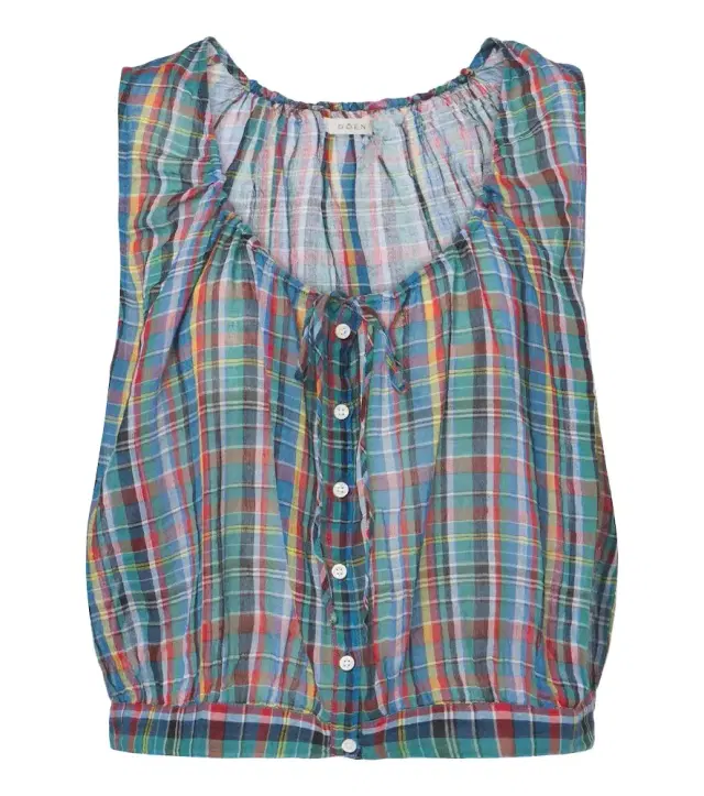 Doen Dôen Theo plaid cotton crop top