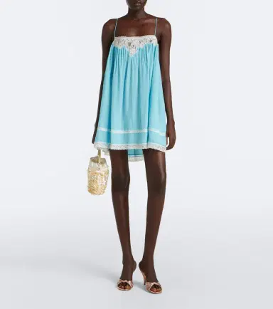 DÔEN Dôen Clemente lace-trimmed silk minidress | Thumbnail 2