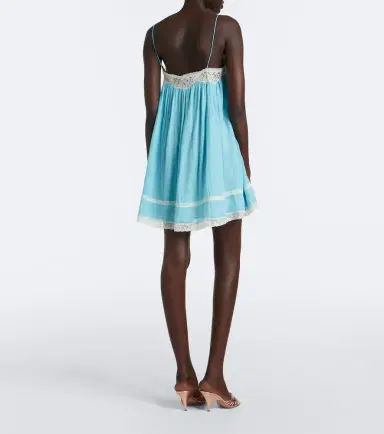DÔEN Dôen Clemente lace-trimmed silk minidress | Thumbnail 4