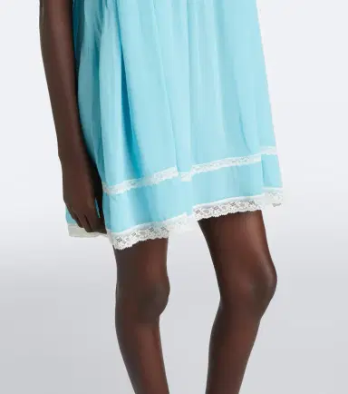 DÔEN Dôen Clemente lace-trimmed silk minidress | Thumbnail 5