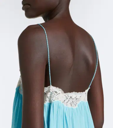 DÔEN Dôen Clemente lace-trimmed silk minidress | Thumbnail 6