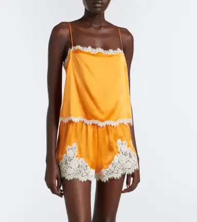 DÔEN Dôen Loure lace-trimmed silk satin camisole | Thumbnail 2