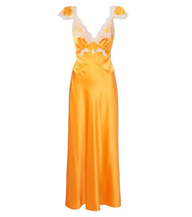 Doen Dôen Fiona lace-trimmed silk satin maxi dress