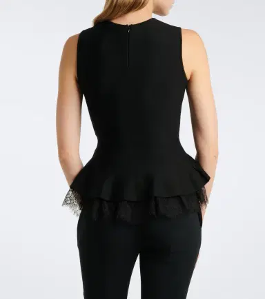Alexander McQueen Lace-trimmed peplum top | Thumbnail 4