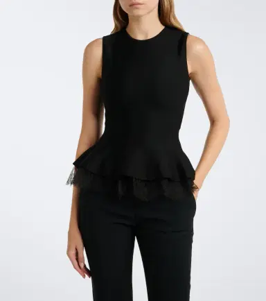 Alexander McQueen Lace-trimmed peplum top | Thumbnail 5