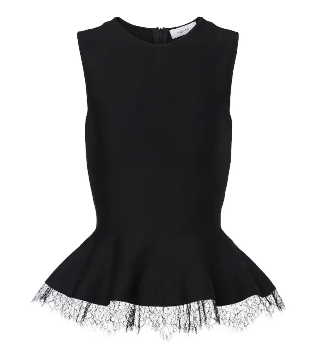 McQueen Lace-trimmed peplum top
