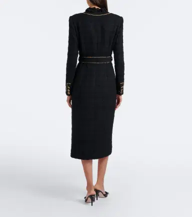 Alessandra Rich Belted cotton-blend bouclé tweed coat | Thumbnail 2 Alessandra Rich Belted cotton-blend bouclé tweed coat | Thumbnail 2