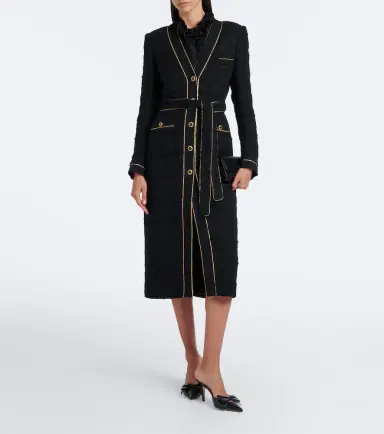 Alessandra Rich Belted cotton-blend bouclé tweed coat | Thumbnail 3 Alessandra Rich Belted cotton-blend bouclé tweed coat | Thumbnail 3