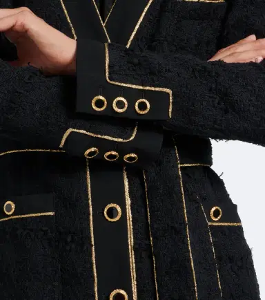 Alessandra Rich Belted cotton-blend bouclé tweed coat | Thumbnail 4 Alessandra Rich Belted cotton-blend bouclé tweed coat | Thumbnail 4