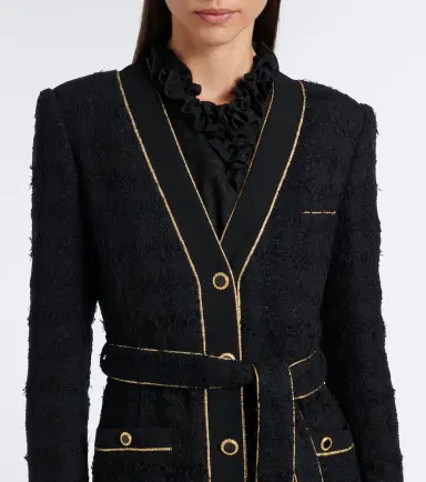Alessandra Rich Belted cotton-blend bouclé tweed coat | Thumbnail 5 Alessandra Rich Belted cotton-blend bouclé tweed coat | Thumbnail 5