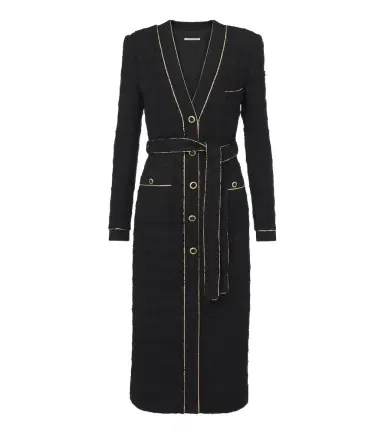 Alessandra Rich Belted cotton-blend bouclé tweed coat | Thumbnail 1 Alessandra Rich Belted cotton-blend bouclé tweed coat | Thumbnail 1