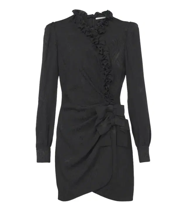 Alessandra Rich Bow-detail ruffled silk moiré minidress