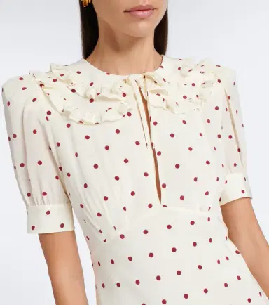 Alessandra Rich Ruffled polka-dot silk midi dress | Thumbnail 3