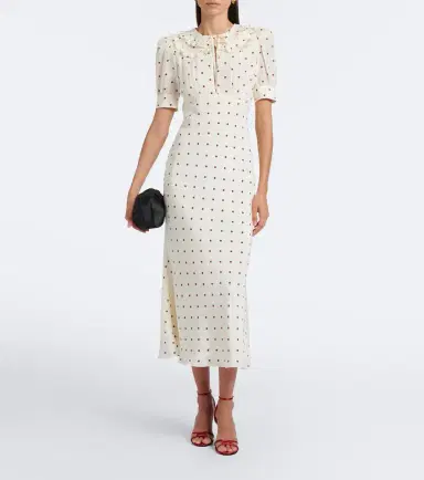 Alessandra Rich Ruffled polka-dot silk midi dress | Thumbnail 5