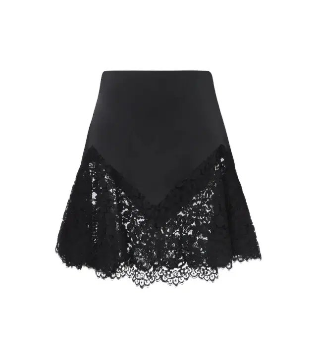 Stella McCartney Asymmetric lace-trimmed satin miniskirt