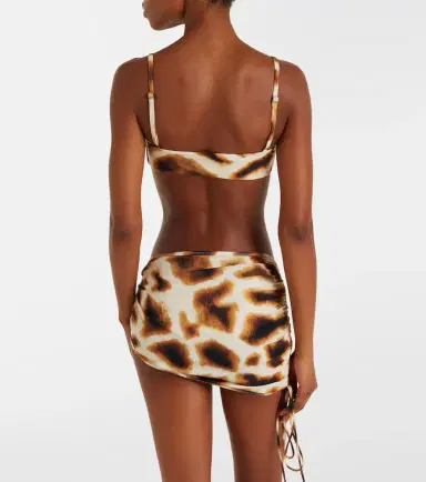 Christopher Esber Leopard-print ruched bikini top | Thumbnail 4
