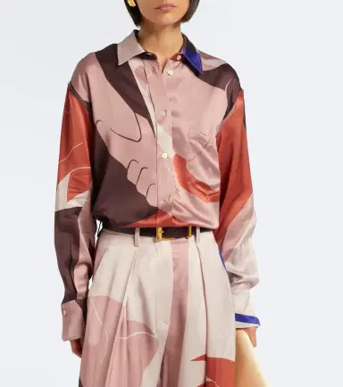 Victoria Beckham Printed crêpe satin shirt | Thumbnail 3 Victoria Beckham Printed crêpe satin shirt | Thumbnail 3