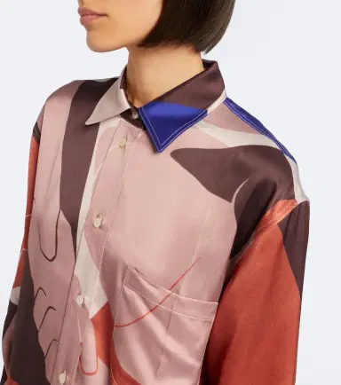 Victoria Beckham Printed crêpe satin shirt | Thumbnail 4 Victoria Beckham Printed crêpe satin shirt | Thumbnail 4