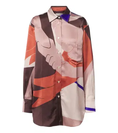 Victoria Beckham Printed crêpe satin shirt | Thumbnail 1 Victoria Beckham Printed crêpe satin shirt | Thumbnail 1