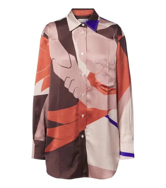 Victoria Beckham Printed crêpe satin shirt