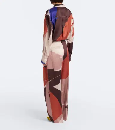 Victoria Beckham Printed satin wide-leg pants | Thumbnail 4 Victoria Beckham Printed satin wide-leg pants | Thumbnail 4