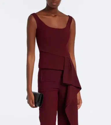 Roland Mouret Draped wool and silk top | Thumbnail 6
