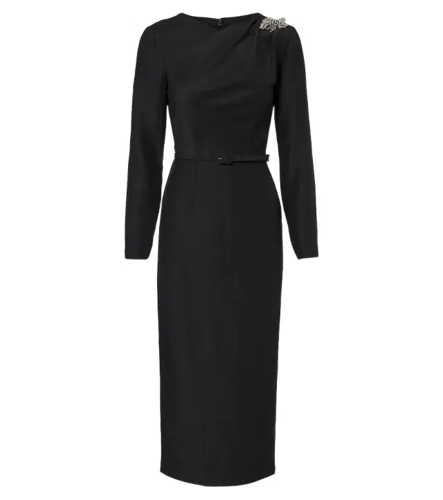 Roland Mouret Crystal-embellished jacquard midi dress
