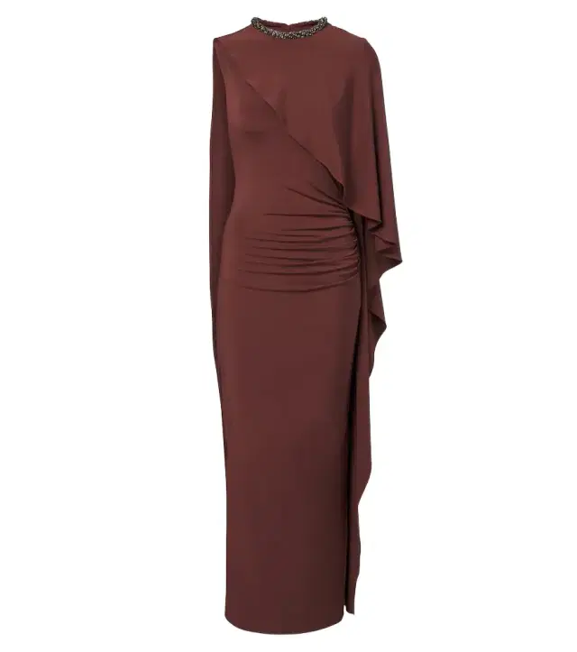 Roland Mouret Crystal-embellished jersey maxi dress