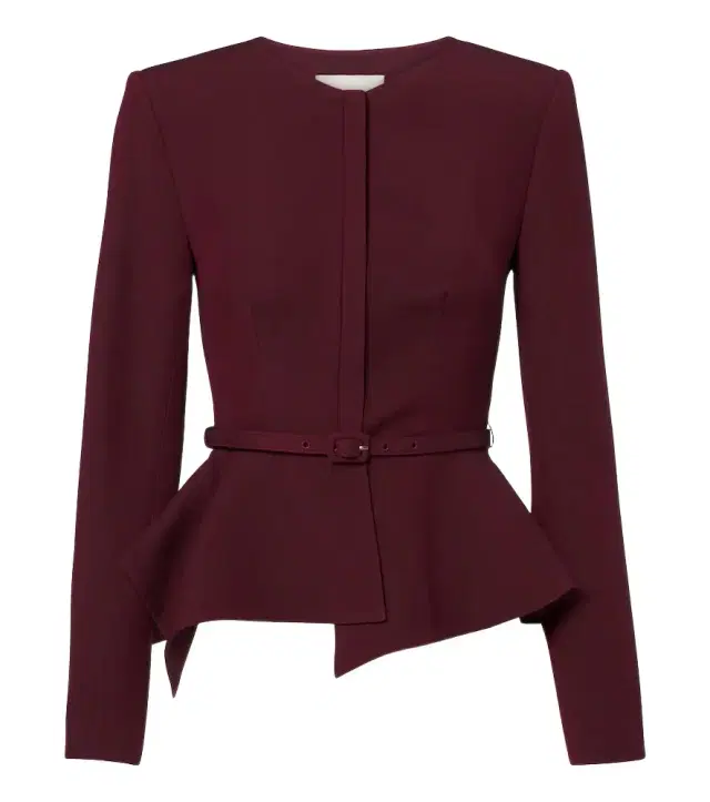 Roland Mouret Belted peplum wool and silk jacket
