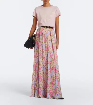 Valentino Floral silk crêpe de chine maxi skirt | Thumbnail 5